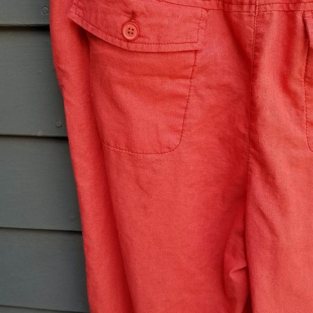 Joe Fresh Red Draw String Cropped Pantssize 8 - image 8